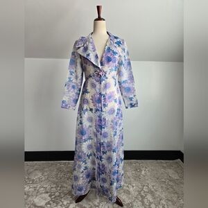 Vintage 70s Shear Flower Power Duster